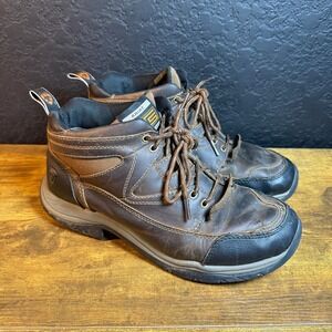 Ariat Terrain Mens 9.5D Brown Leather Hiking Work Boots 10002182 ATS Stability